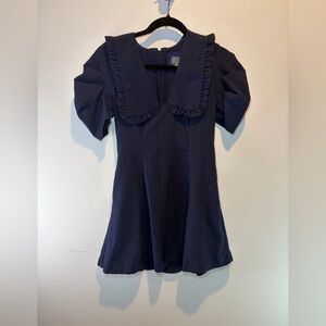 Anthropologie Navy Boue Collared Dress
